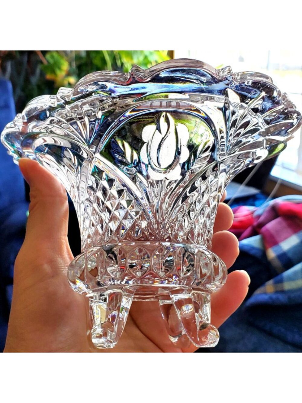 VTG Footed Candy Dish 24% Lead Crystal The European Collection Germany 4" tall - Picture 9 of 12